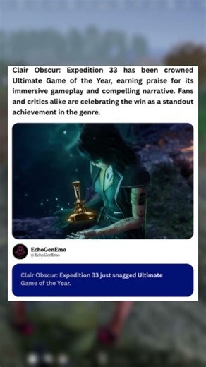 clair obscur: expedition 33 wins ultimate gane of the year #clairobscurexpedition33 #gameplay