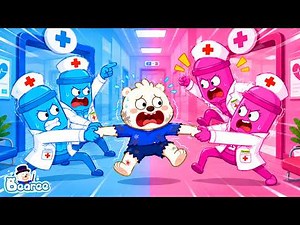 Pink Hospital vs Blue Hospital! 🏥💖 | Doctors Fight Over Bearee 😱 | Funny Stories | Bearee Kids Show