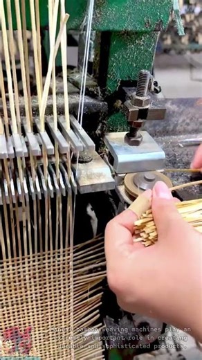 Manual bamboo weaving machine creates sophisticated products