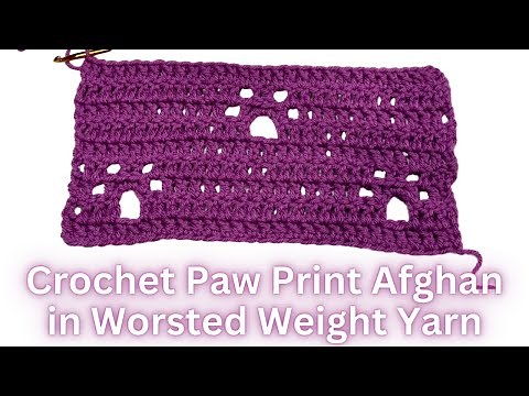 How to Crochet a Paw Print Blanket in Worsted Weight Yarn - Perfect DIY Gift for Pet Lovers!