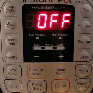 INSTANT POT TIP You can change temperatures for Saute, Slow Cook and Keep Warm modes, to be Less, More or Normal. Adjust between the Less, Normal and More by pressing the same cooking function button repeatedly until you get to the desired setting. When Sautéing, “Normal” is 160 to 175 degrees C, perfect for regular sautéing or browning. “More” is 175 to 210 degrees C, great for stir-frying or browning something even more. “Less” is great for simmering or thickening a sauce, typically at 135 to 