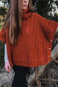 Harvest Turtleneck Poncho - Crochet with Carrie