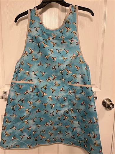 Criss Cross Apron With Pockets: Hummingbird Print, Fits S-L - Etsy