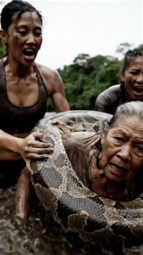 Closest Water-Level Footage of a Python Rescue #shorts