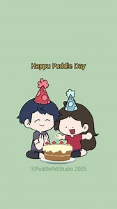 14K views · 362 reactions | Happy Puddle Day --- Check out our online store at https://puddleartstudio.com/en-myr/ For cute merch! --- © PuddleArtStudio 2025. All rights reserved. This video and its contents are protected by copyright law. Unauthorized reproduction, distribution, or use of this content is prohibited --- #puddleart #puddleartstudio #couple | Puddleart studio | Facebook