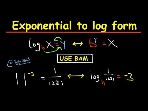 How to write exponential equations in logarithmic form