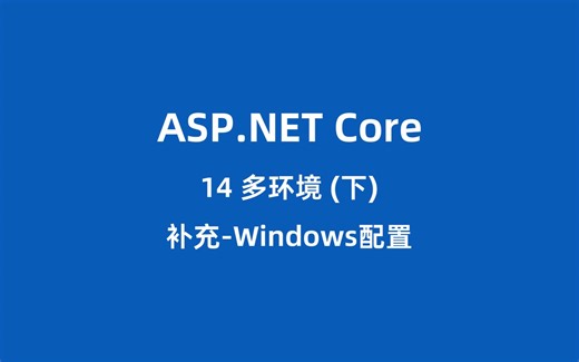 ASP.NET Core 14 多环境 补充Windows配置