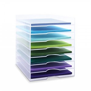 Scrapbook.com - Modern 8.5x11 Stackable Paper Trays - Clear - 8 Pack