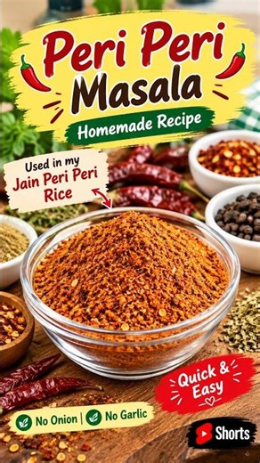 Peri Peri Masala Recipe 🌶️ | Homemade Jain Peri Peri Masala #Shorts