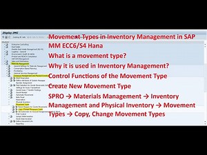 Movement Types in Inventory Management in SAP MM ECC6/S4 Hana