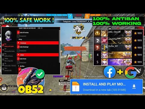OB52 FREE FIRE MOD MENU 🔥 UNLIMITED DIAMOND HACK 🔥 FF MOD MENU APK 2025