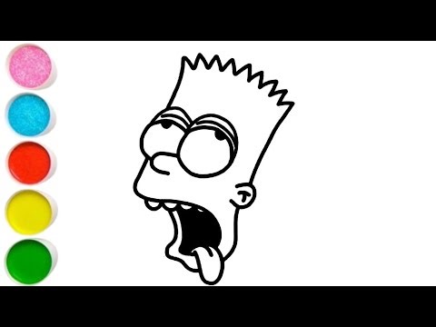 Funny Face Bart Simpson Drawing, Painting & Coloring For Kids and Toddlers_ Kids Art