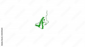 360º realistic 3D rendering of an animated biological molecule over a white background with alpha mask. Solution structure of mule deer prion protein with polymorphism S138