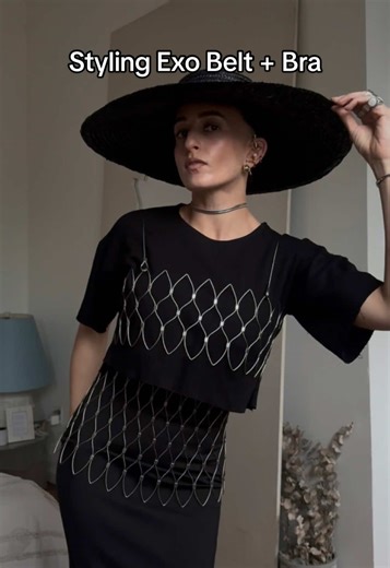 Chic Styling with Exo Belt and Bra for a Bold Look