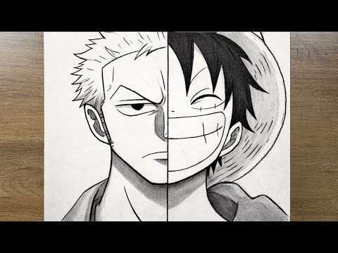 How to Draw Luffy & Zoro (Step by Step) | One Piece Drawing Tutorial