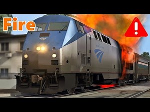 Amtrak train on fire