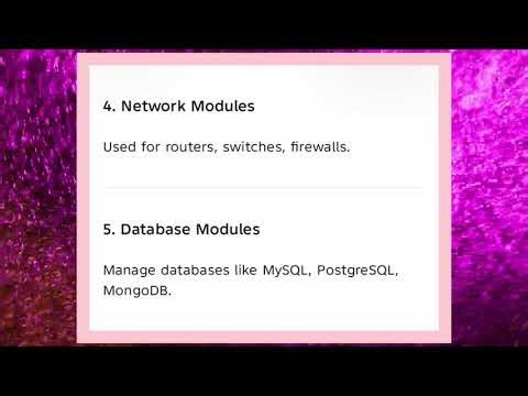 CCS342 UNIT 4 Ansible Modules @RMengineeringtutorial 