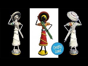 DIY News Paper Doll Craft / waste newspaper doll / DIY craft ideas / How to make easy paper doll