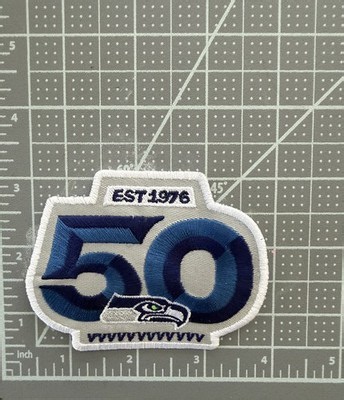 Seattle Seahawks 50th Anniversary Embroidered Iron / Sew-On Patch | eBay