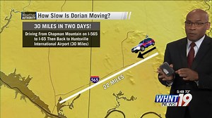 Here is an illustration on how slow Dorian moved over the Northern Bahamas in relation on driving I-565. Let me know what you think! | Ben Smith WHNT News 19