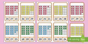 Ten-Frame Counting to 30 Matching Game Flashcards