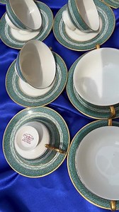 Vintage Theodore Haviland China Set: Green Mosaic, 48-piece Service for 8 - Etsy