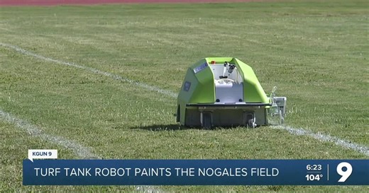 WATCH: Turf Tank robot paints the Nogales H.S. football field