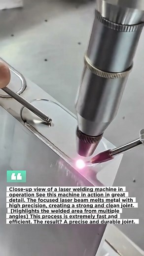 This is the welding process using a laser machine.