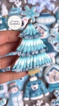 Blue Christmas Tree Cookies Featuring Satin Ice Royal Icing Mix