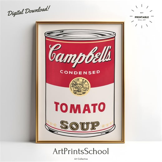 Andy Warhol Campbell's Tomato Soup Print: Pop Art Kitchen Decor (digital Download) - Etsy