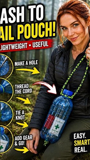Can an Empty Plastic Bottle Become a Trail Pouch? ♻️🎒 #diy #camping #outdoors