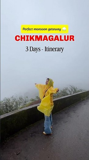 Chikmagalur 3 days itinerary ❤️ #chikmagalur #travel #roadtrips #shortvideo #monsoon #itinerary
