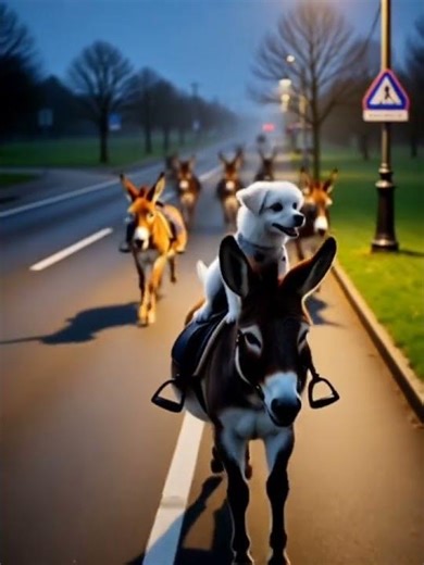 Poor dog riding of donkey for winning a race 🥺🥺#animation24