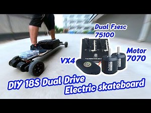 DIY 18S Dual Drive Electric Skateboard with Motor 7070 and Fsesc 75100 l Flipsky