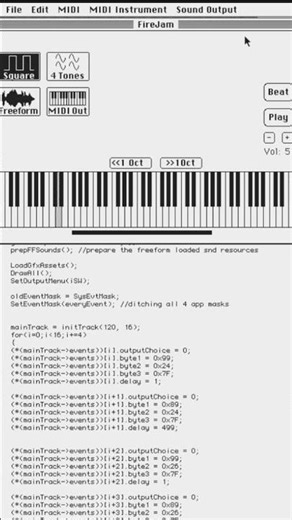 Compact Macintosh FireJam music application #programming #synth #MIDI
