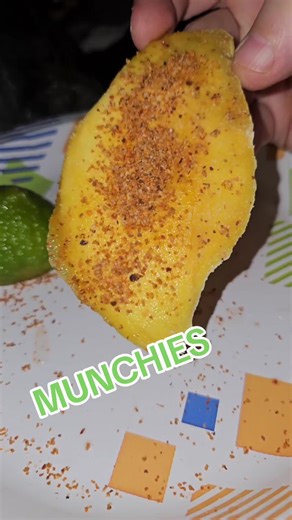 Absolutely ❤️ mangos and tajin @Chefkoumbis405 #munchies #mango #garden #snacks