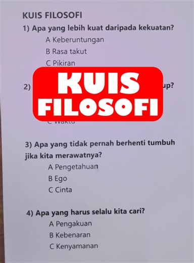 Seberapa bijak kalian? #kuis #kuistiktok #kuisfilosofi | Philosophy TikTok