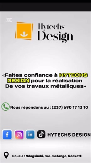 De la conception à la réalisation , HYTECHS DESIGN se positionne comme l'expert qui réponds précisement à vos besoins en ouvrages métalliques. Redecouvrez dans cet extrait notre process de travail et vous saurez ainsi pourquoi nous faire confiance. Contactez-nous sans tarder et nous répondrons dans les plus bref délais #hytechsdesign #menuiseriemetallique #processfabrication #madeincameroon | Hytechs Design