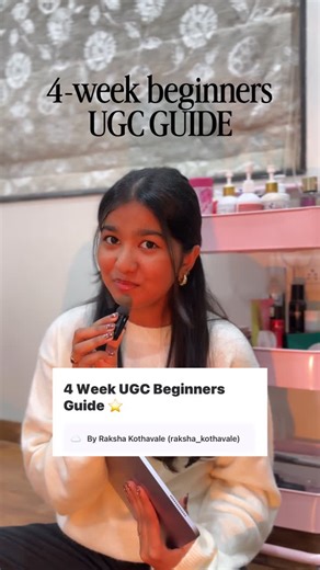 Raksha | UGC Creator ⭐️ on Instagram: "comment “UGC” to get the guide in your DMs, I’ve compiled 2 years of experience into it!! ⭐️🤭 (UGC India, UGC creator India, UGC beginner guide, how to start UGC in India, UGC for beginners, UGC content creator, UGC tips India, UGC marketing India, brand collaborations India, UGC creator 2026, beginner UGC creator, content creation India, Instagram UGC India, UGC reels India, make money with UGC India, UGC strategy, UGC roadmap, UGC course India, social me