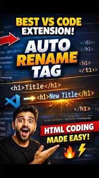 VS Code ka Best Extension 😱 | Auto Rename Tag | HTML Coding Fast 🔥