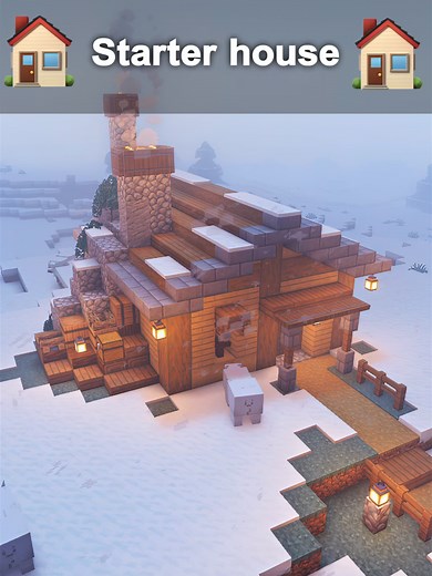 Build a Cozy Winter Starter House in Minecraft