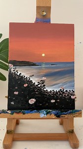 Soft hues weave a romantic spell 🌸🎨 #OilPainting #HandPainting #RomanticVibes #SoftColors #ArtisticCharm #creativeflow #beachart #view #fyp | Faizan Khan