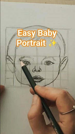 How to Draw a Baby Face Step by Step | Easy Portrait for Beginners #artshorts #babyportrait #viral