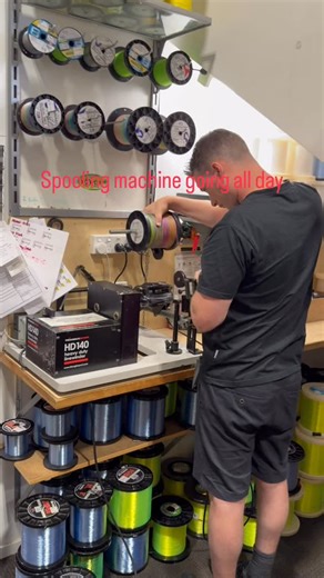 Hunting & Fishing NZ Whangarei on Instagram: "Our spooling machine is going flat out - fishing is all go , get your reels spooled ready for summer."