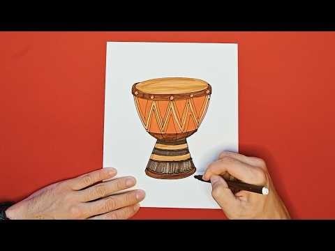 How to draw African drums