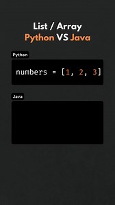 Python lists vs Java Arrays #python #java | Pybeginners