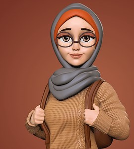 Stylized Female Character (Quick Sculpt Practice) 3D Render