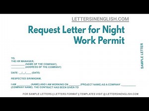 Request Letter For Night Work Permit - Sample Letter Requesting Night Work Permit