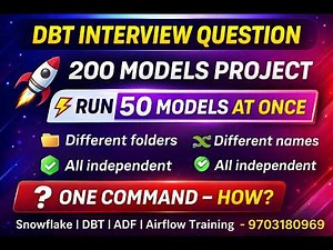 DBT Tags | Data Build Tool Videos | How to execute all 50 Models at a time
