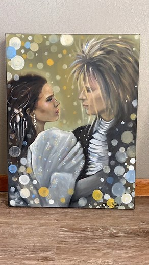 The Labyrinth - Sarah and Jareth I'm not currently taking on commissions but you can get the whole Labyrinth print set in my Etsy shop! #painting #labyrinth | Peculiarly Ashley